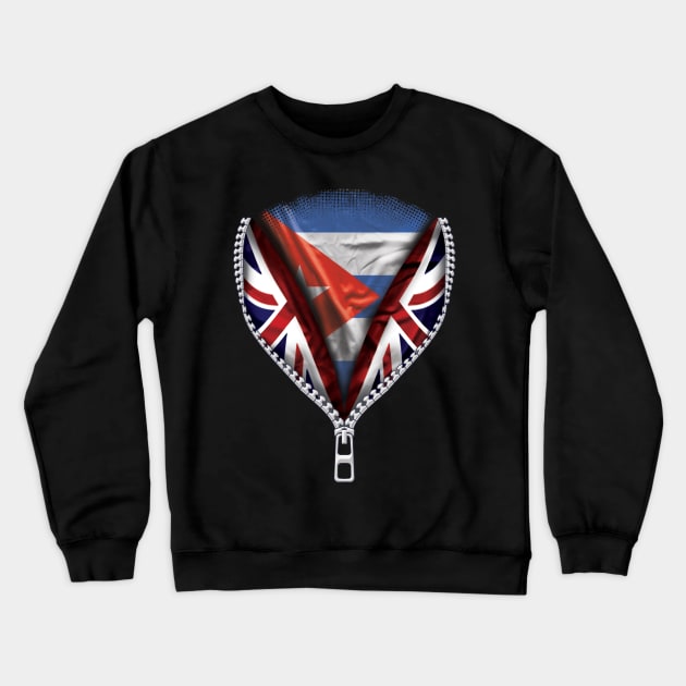 Cuban Flag  Cuba Flag zipped British Flag - Gift for Cuban From Cuba Crewneck Sweatshirt by Country Flags